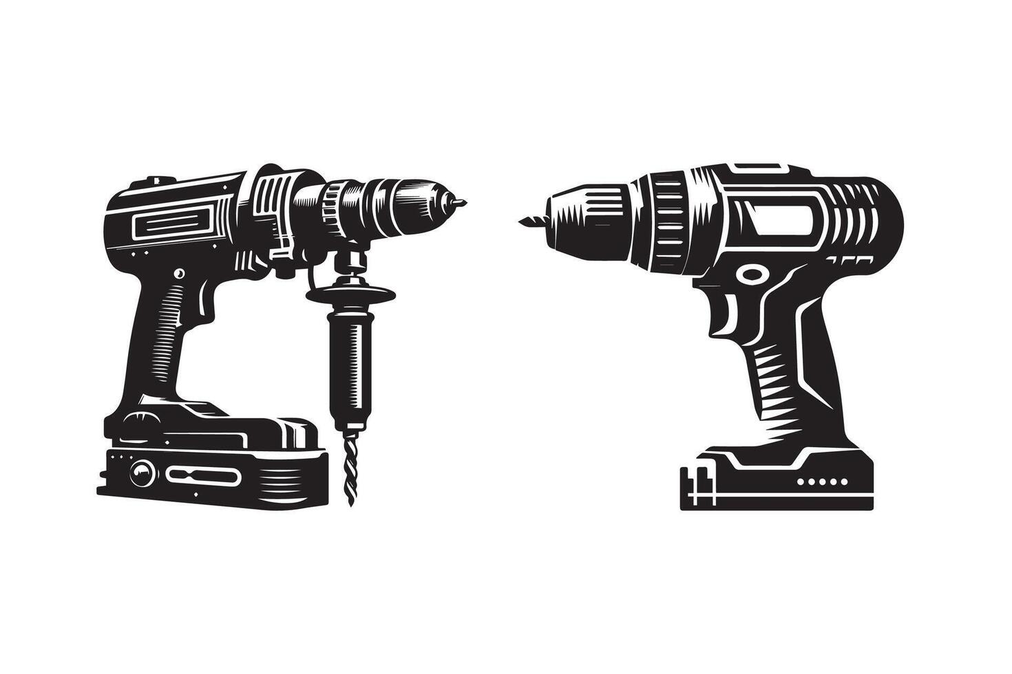 Drill Machine Symbol Silhouette Illustration vector