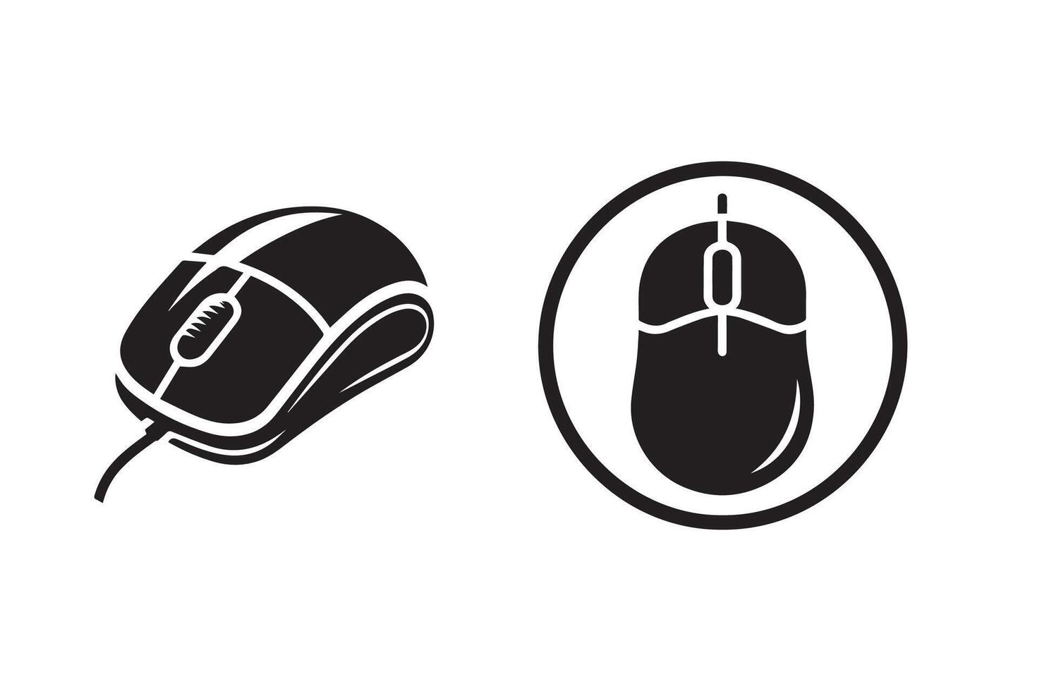 Computer Mouse Silhouette Illustration Design vector