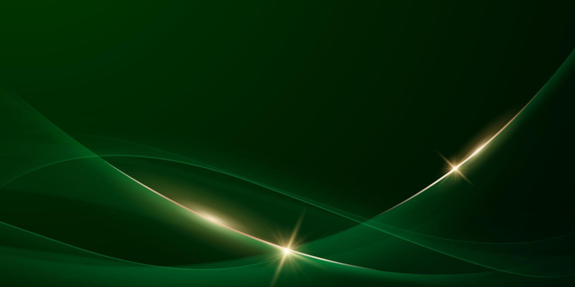 green abstract background design with elegant golden elements illustration vector