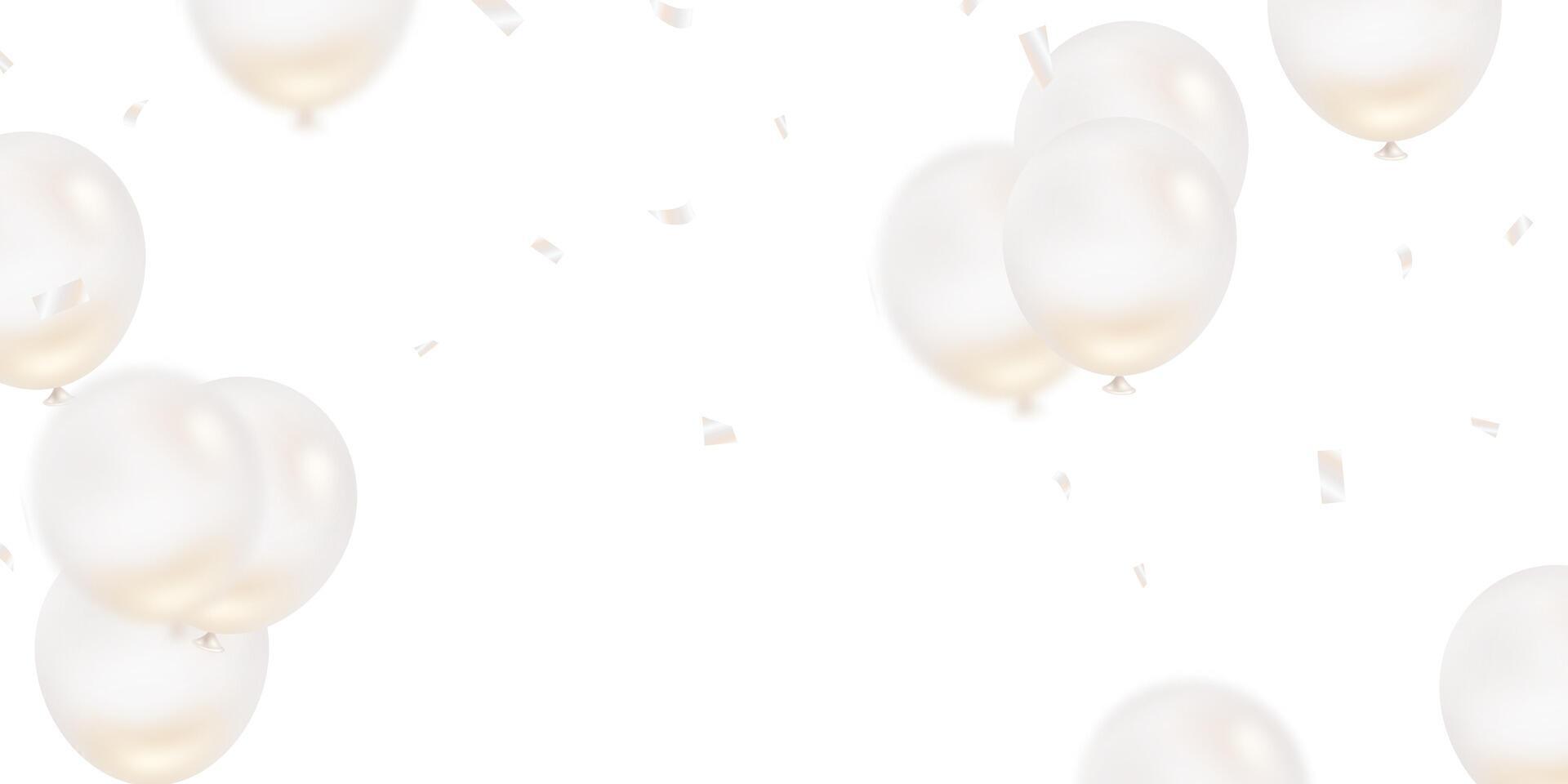 beautiful banner illustration template background 3d white balloon design vector