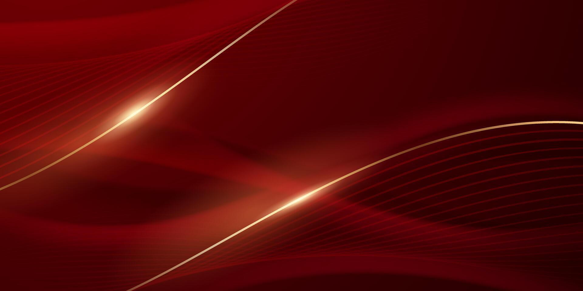 Abstract background design modern red and gold geometric elements illustration vector