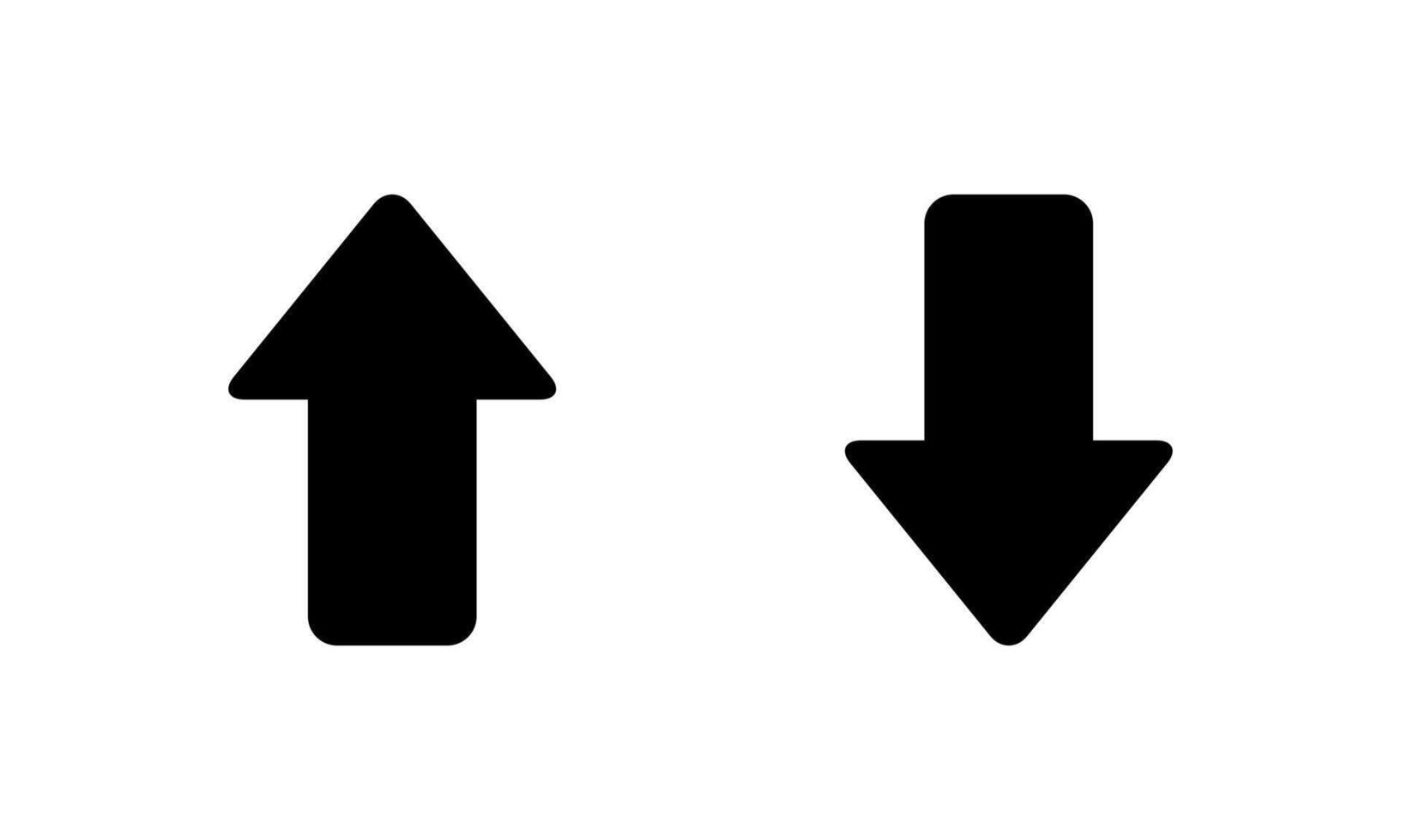 Up and down arrow icon in rounded corner. Upward and downward sign symbol vector