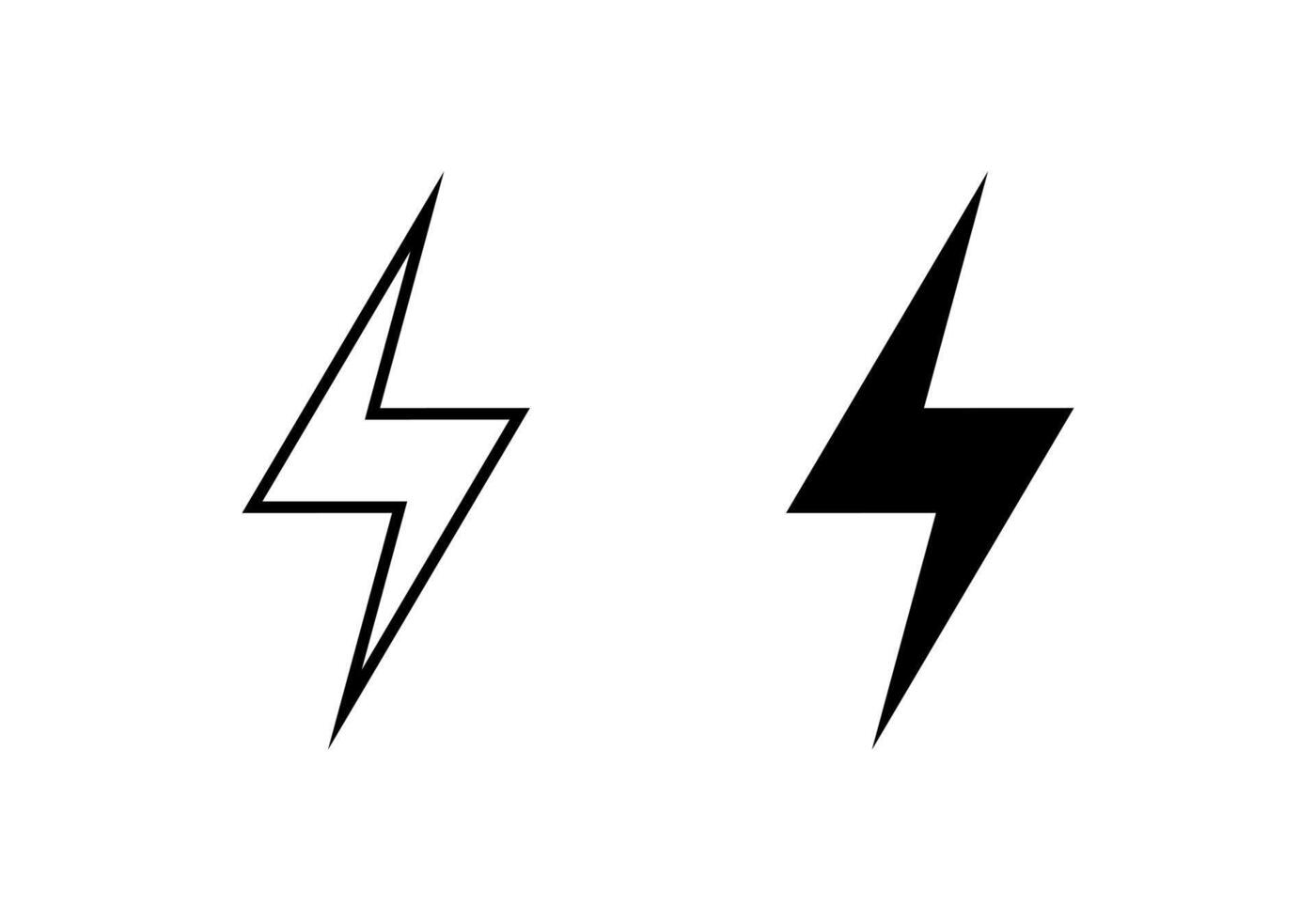 Energy, lightning icon isolated on white background. Power, electric sign symbol vector