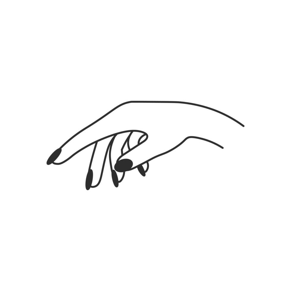 Line Female Hand with Manicure Icon vector