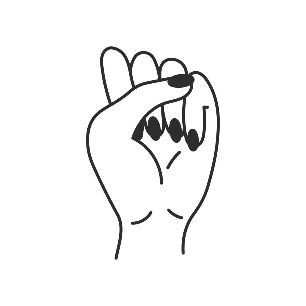 Female Fist Line Icon vector