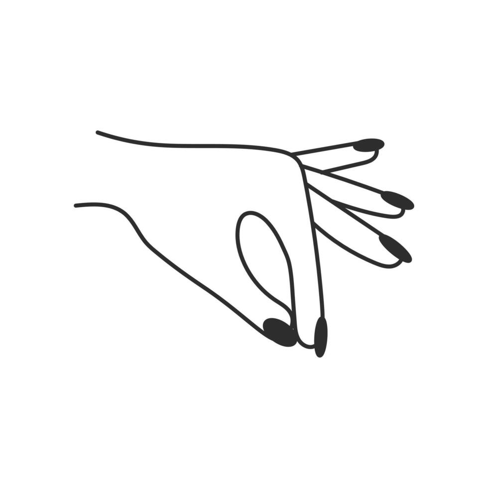 Woman Hand Gesture Holding Something with Two Fingers vector