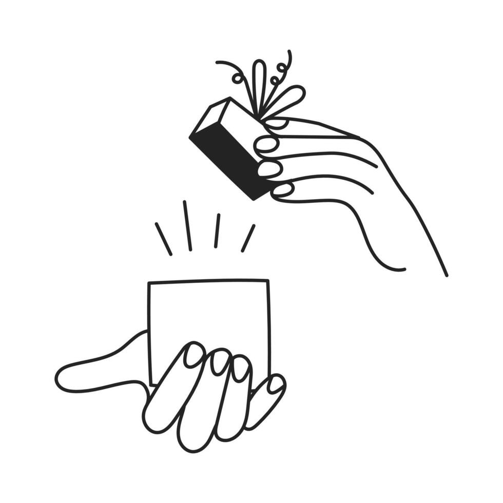 Hand Open Small Gift Box vector