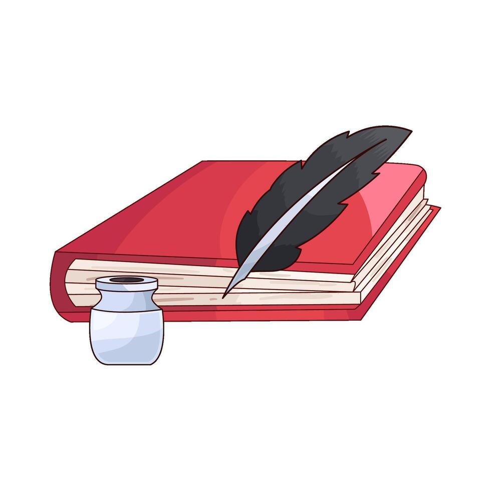 closed book with ink pen vector