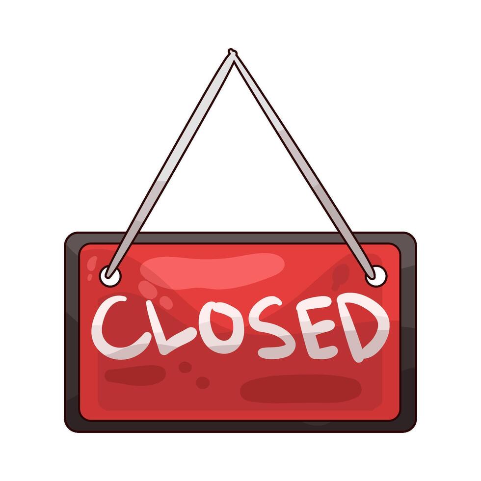 Illustration of closed sign vector