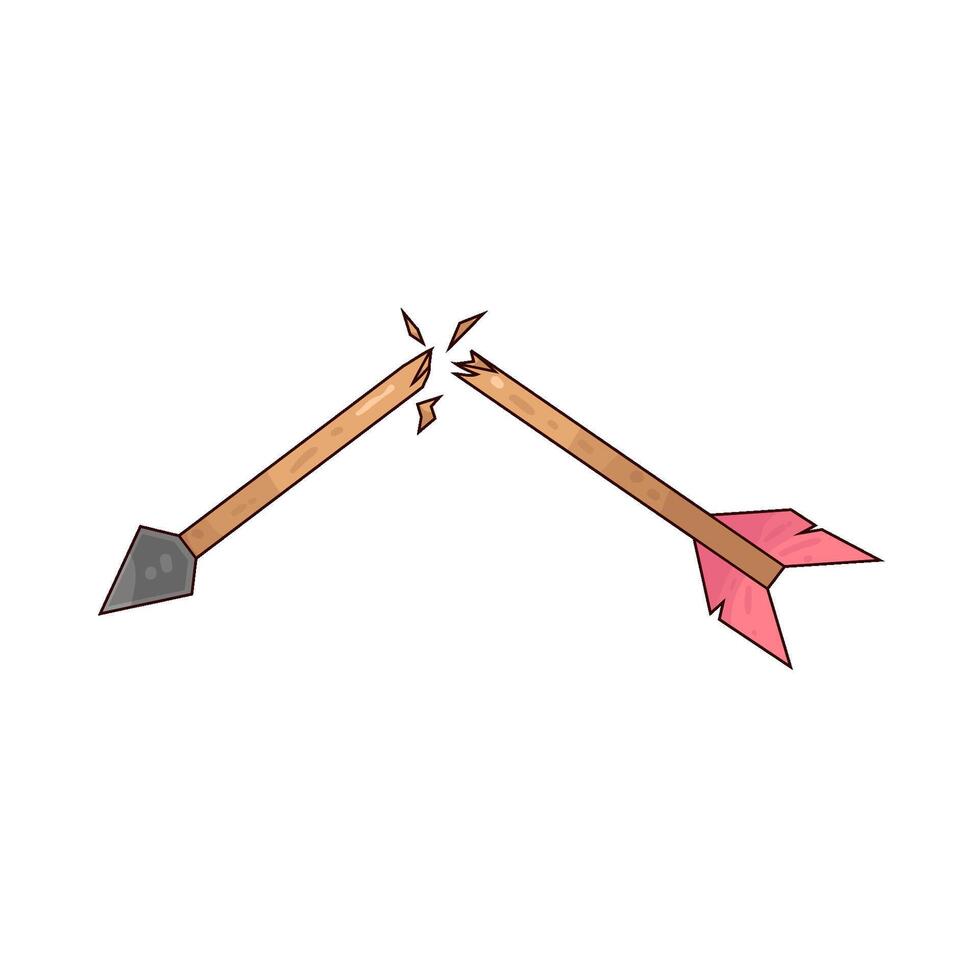 broken archery arrow vector