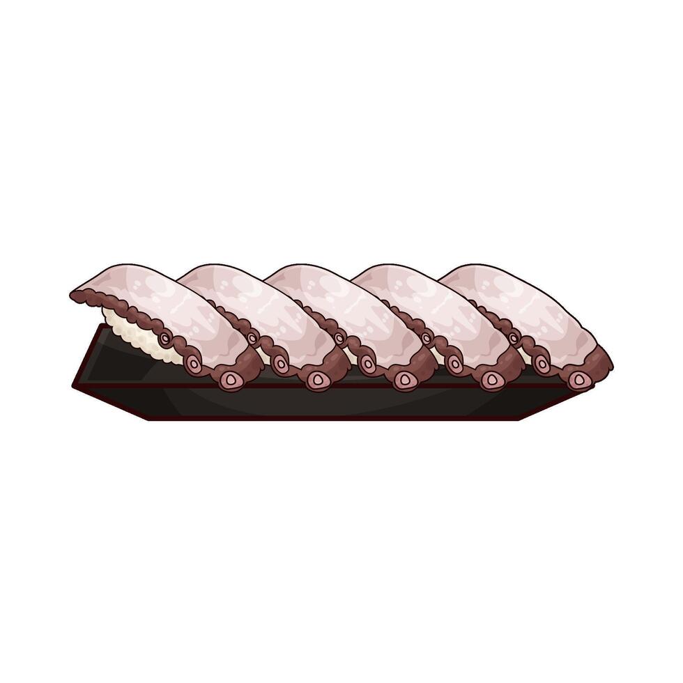 illustration of delicious octopus sushi vector