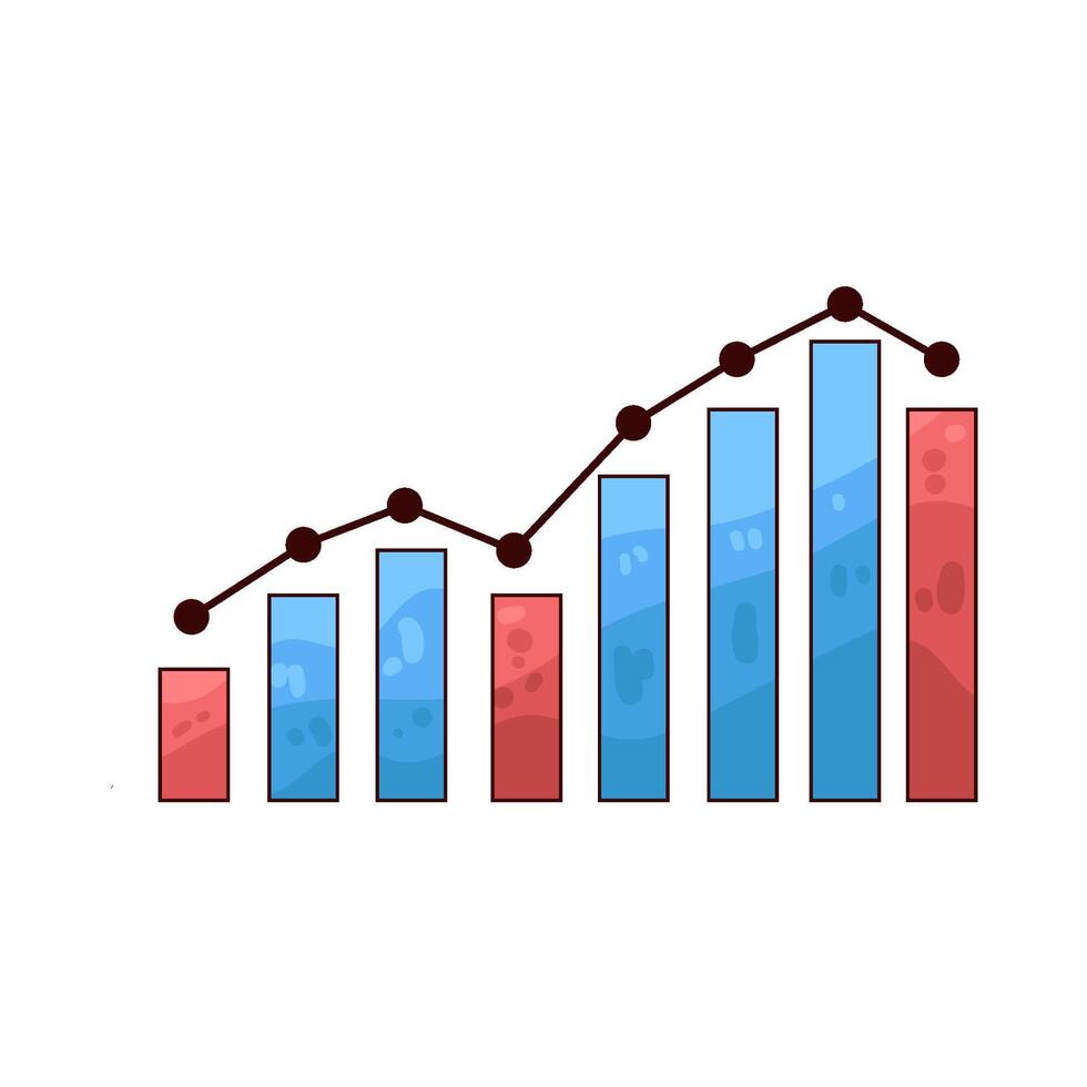 Illustration of bar graph vector