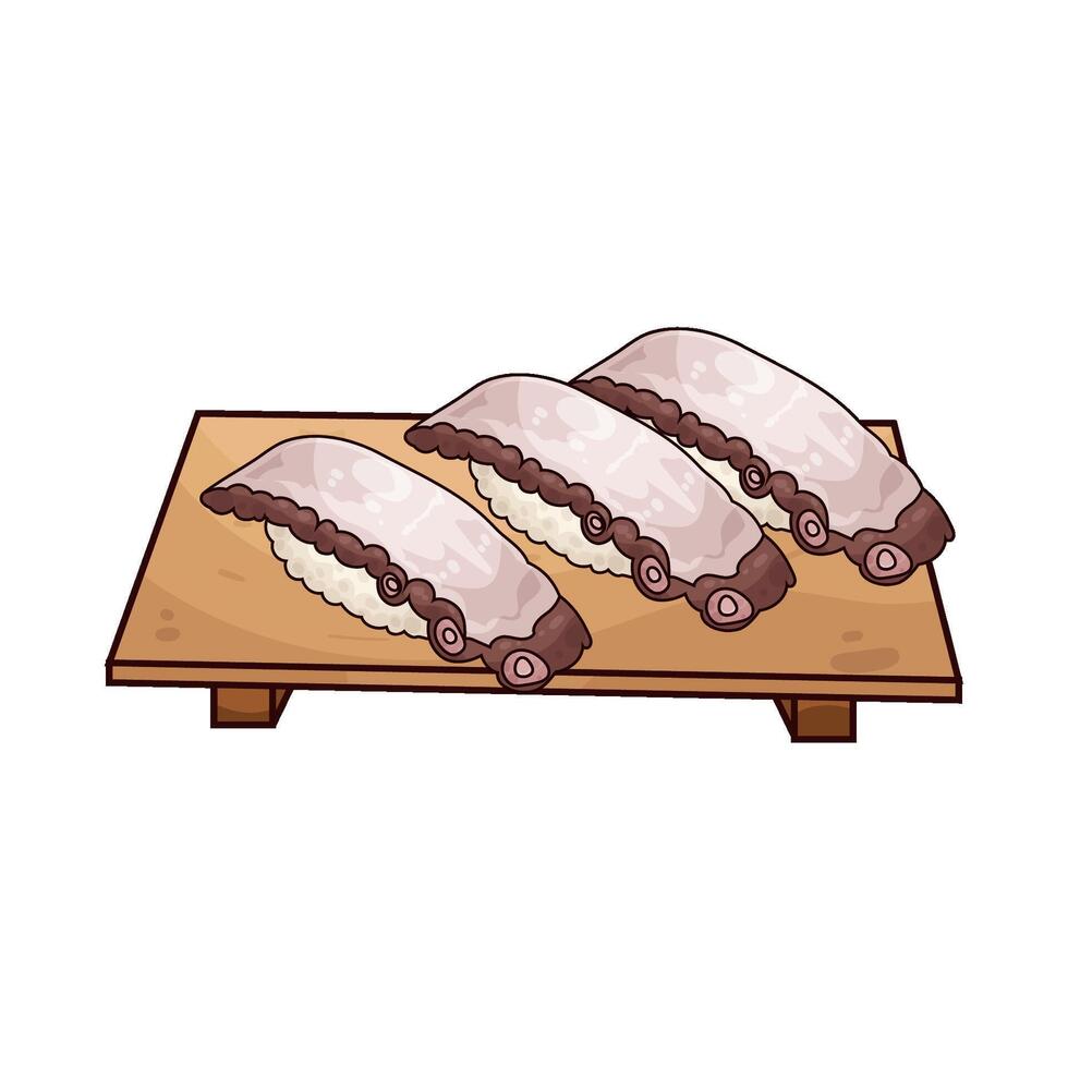 octopus sushi illustration vector