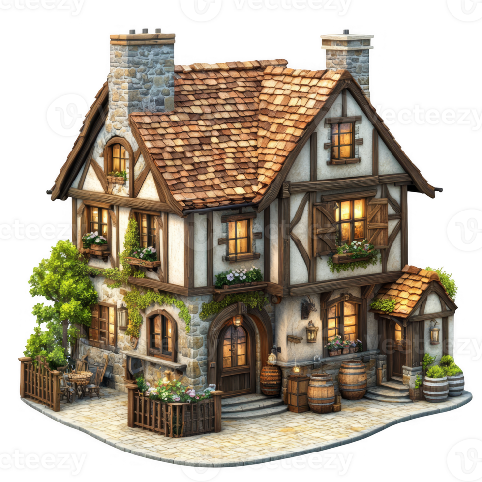 inn isometric transparent background png