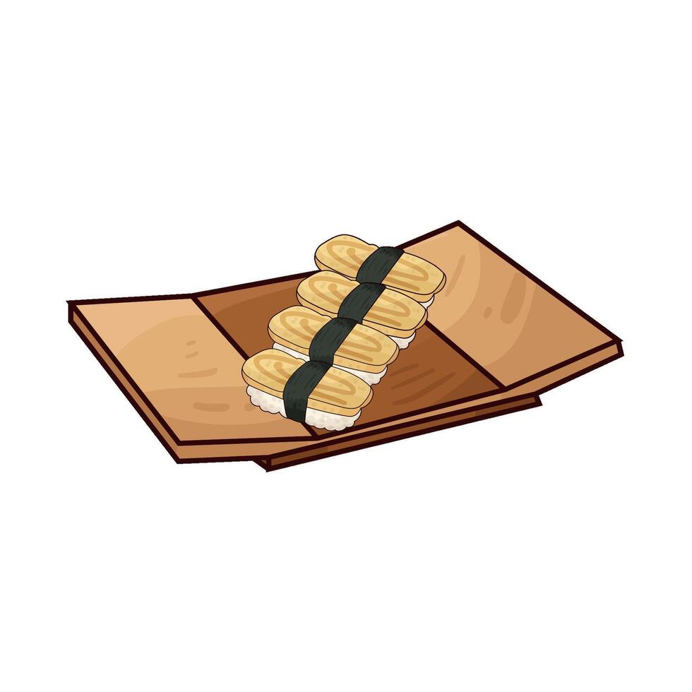 Illustration of delicious tamago sushi vector