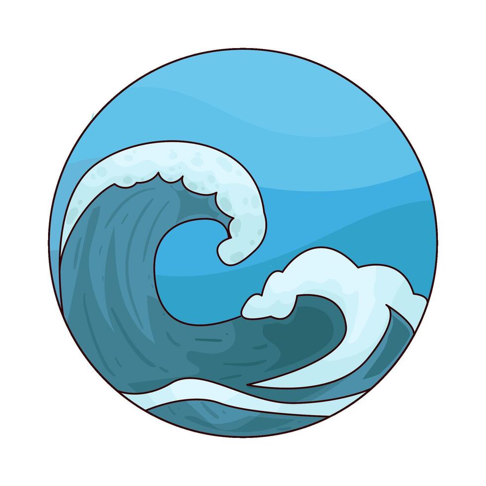 Illustration of sea wave vector