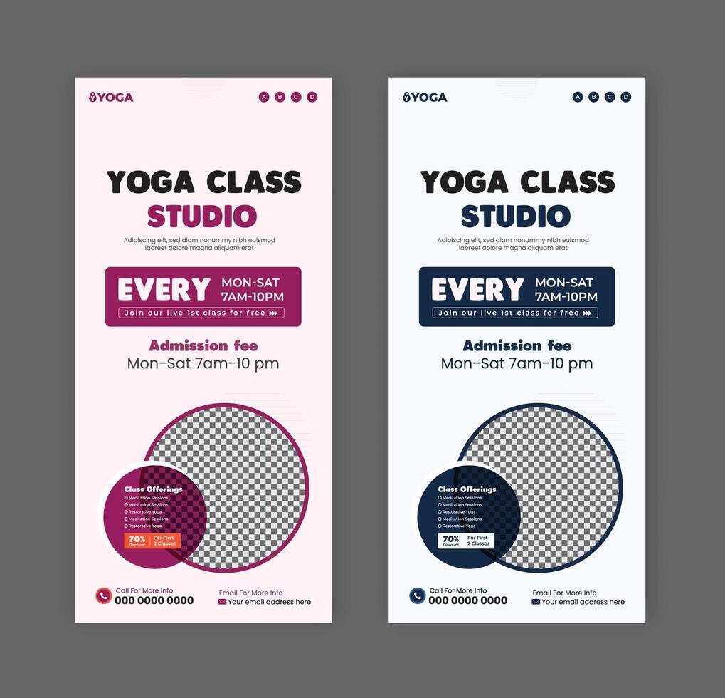 Men Yoga training Dl Flyer and rack card Design layout vector