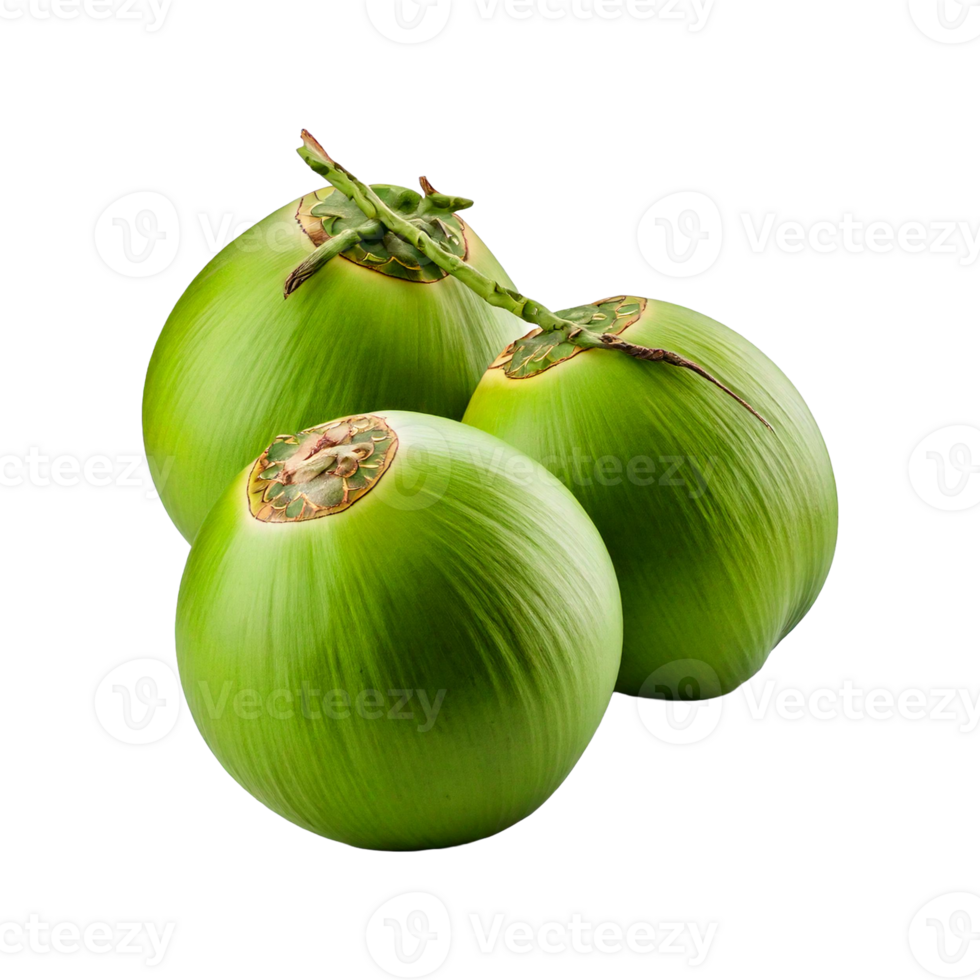 Three green coconuts png