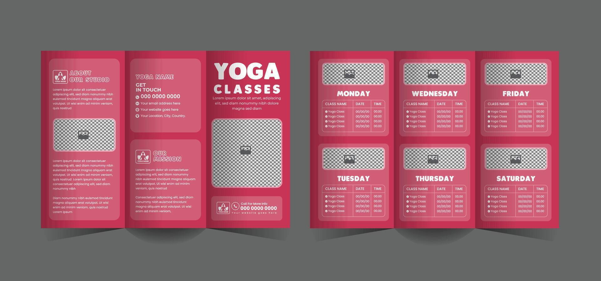 Yoga and Meditation Studio Trifold Brochure Template vector