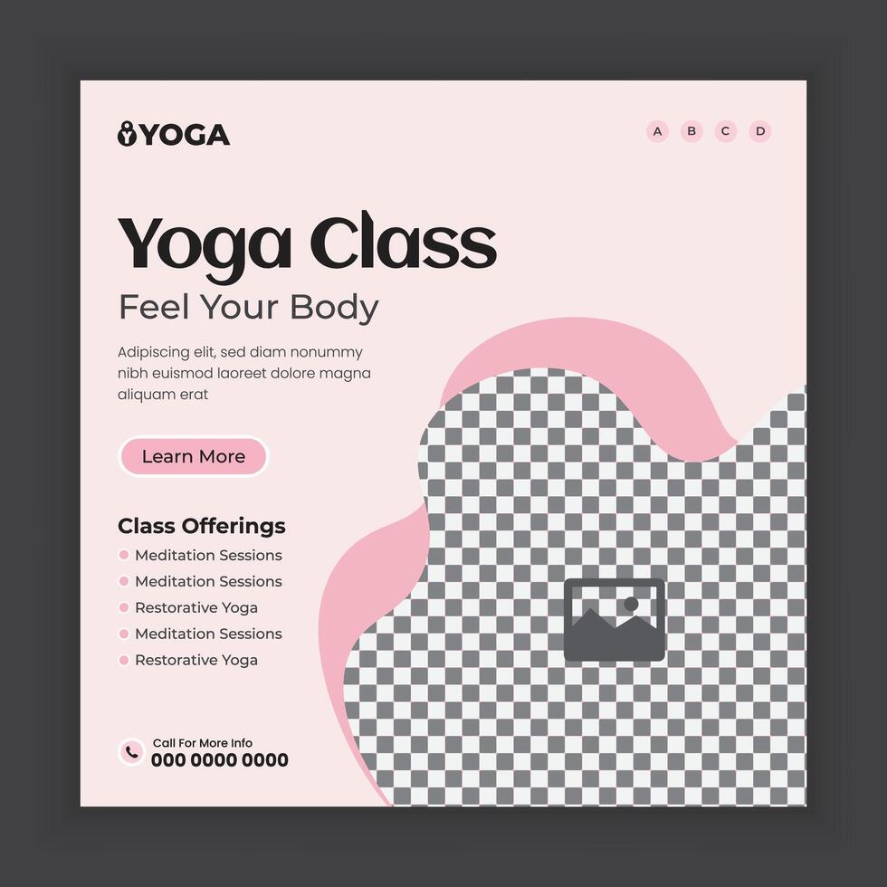 Yoga Class Flyer Social Media Post Design Layout vector