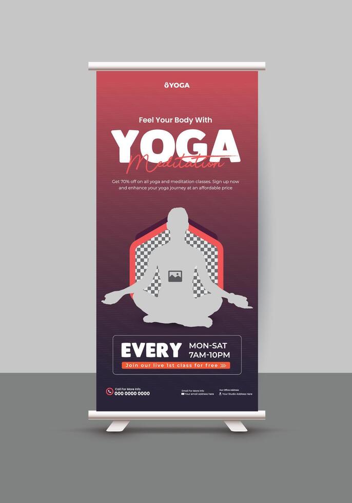 Roll up standee banner template vector