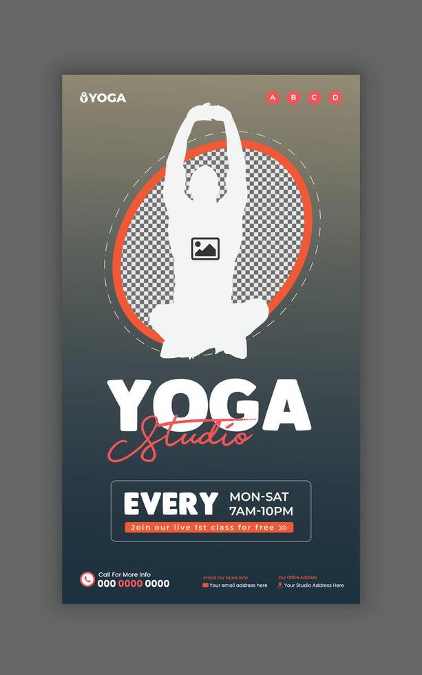 Yoga class flat indie festival banner design vector