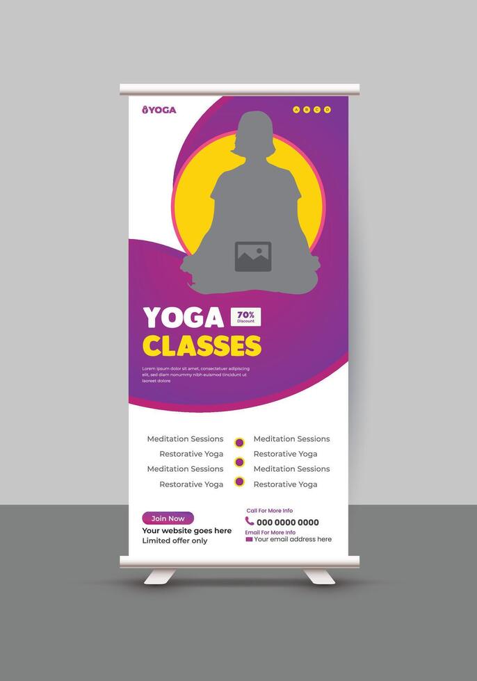 The Yoga Roll-up Banner Template vector