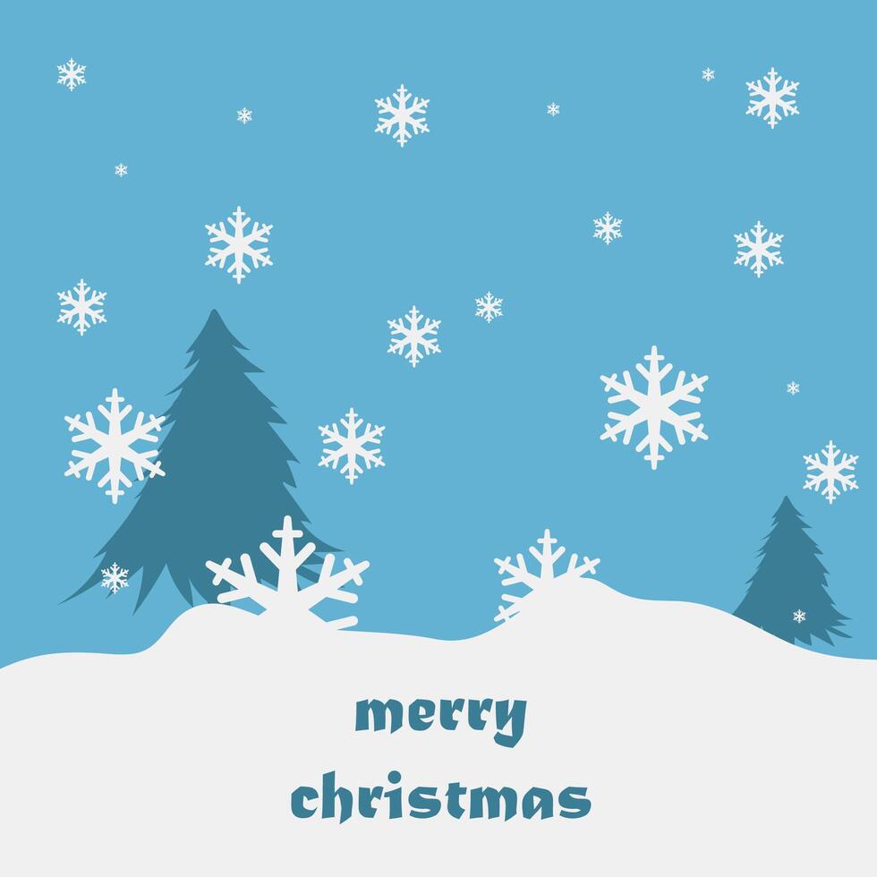 Merry christmas landscape vector