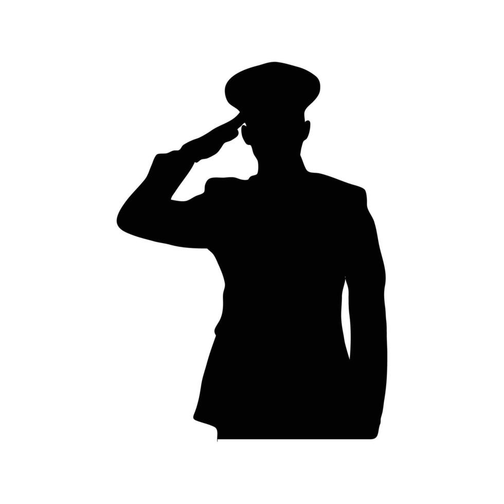 Army officer silhouette vector