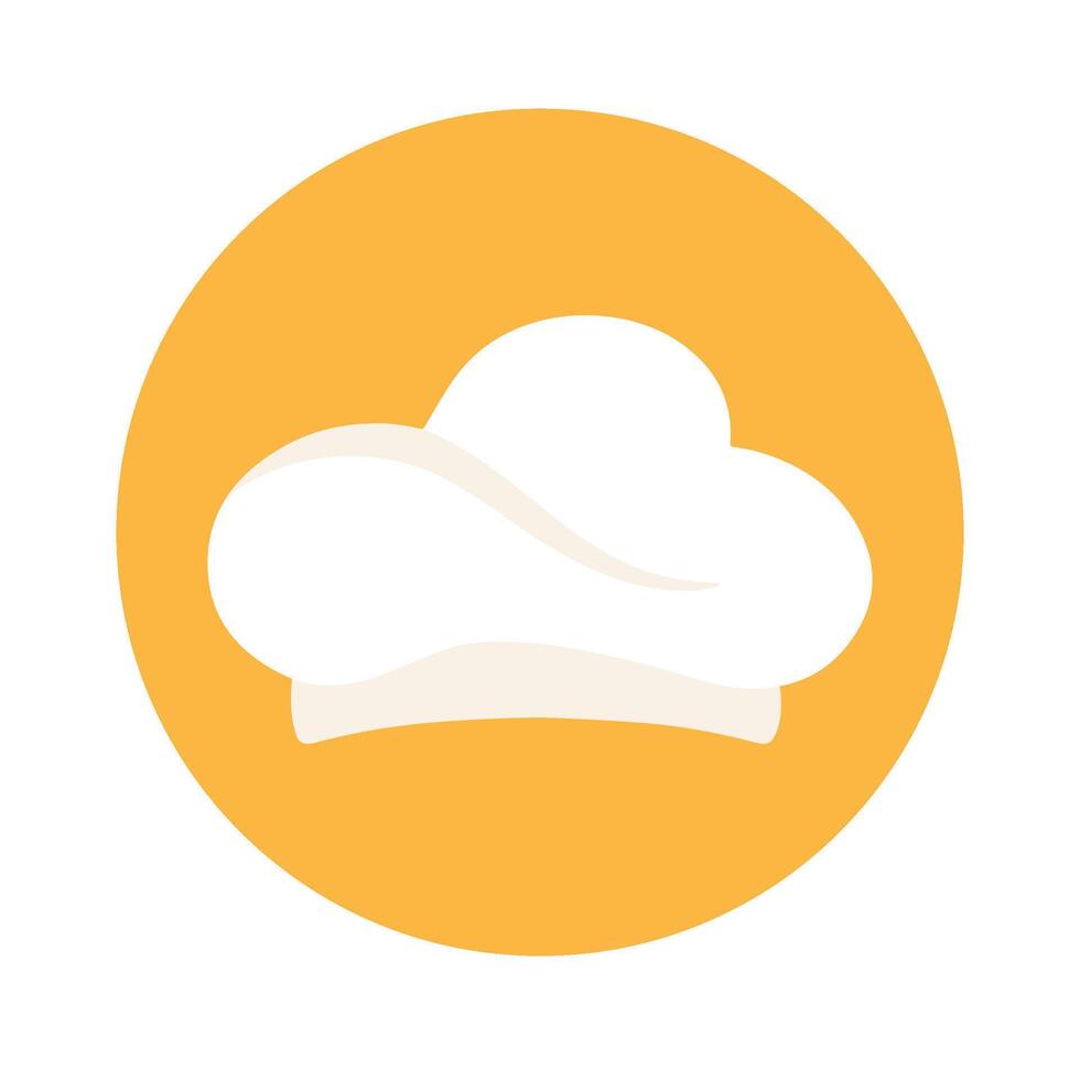 Flat Chef Hat Icon Cartoon for Elements of Occupation a Chef Illustration vector