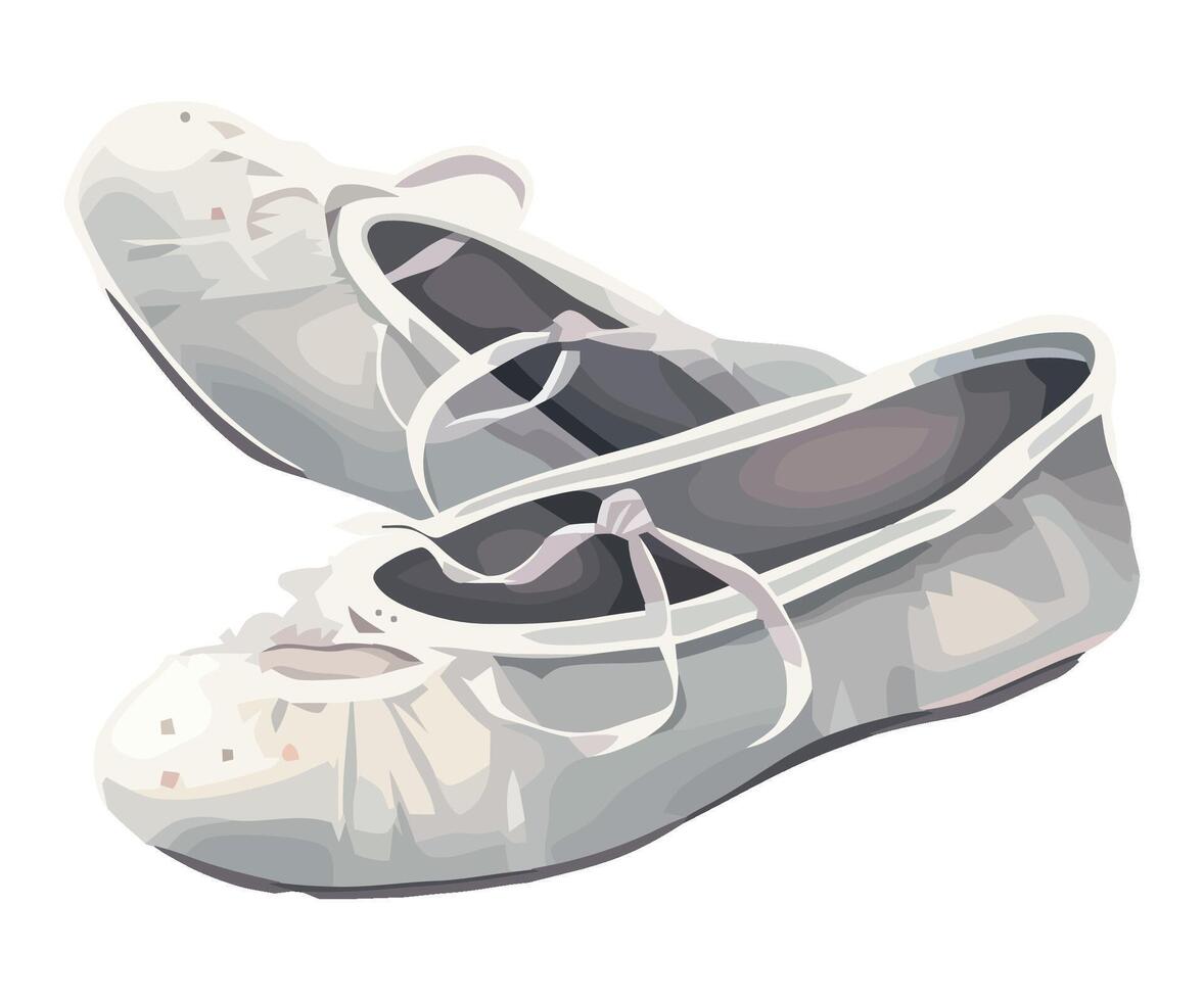 White ballet shoes illustration isolated vector