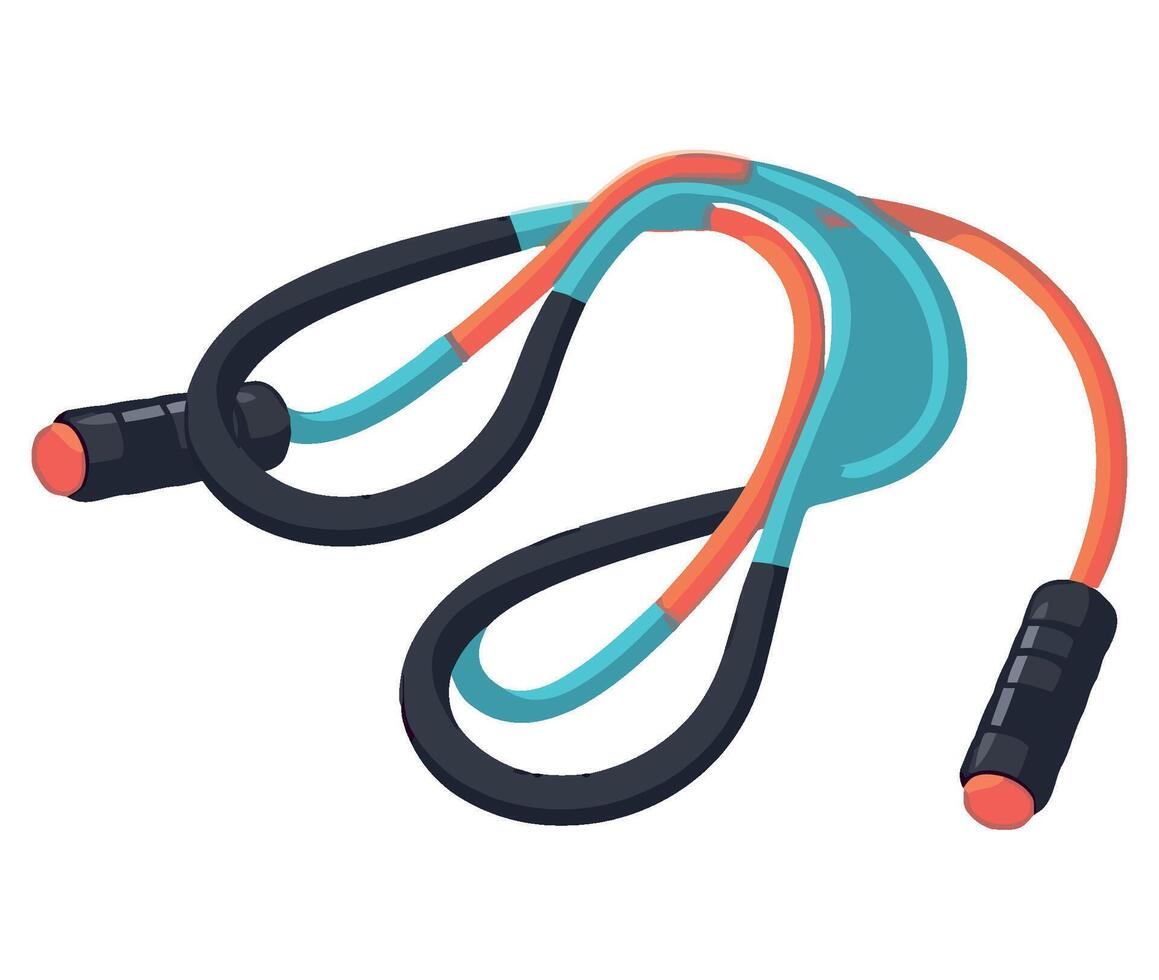 A pair of colorful cables with a black cord vector