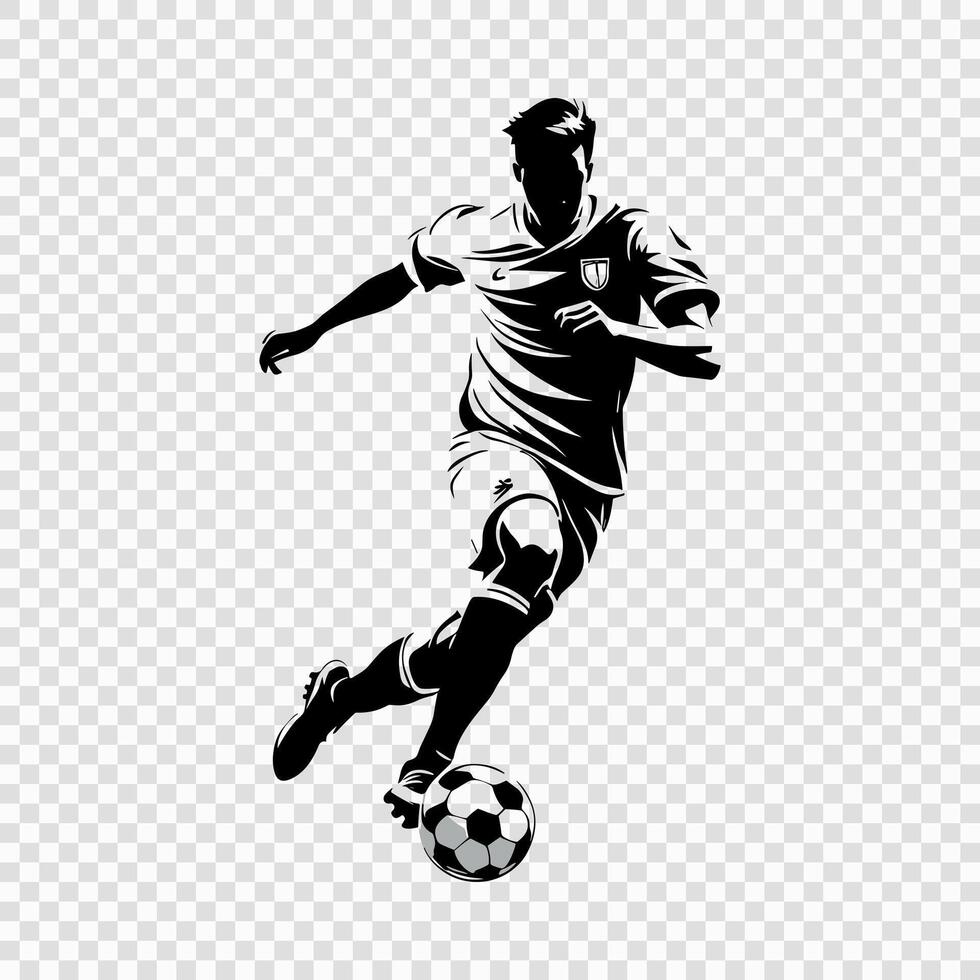 Silhouette of Soccer Player in Action vector