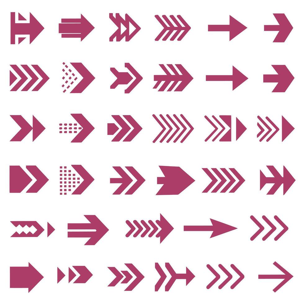 Various arrows and arrows in different colors vector