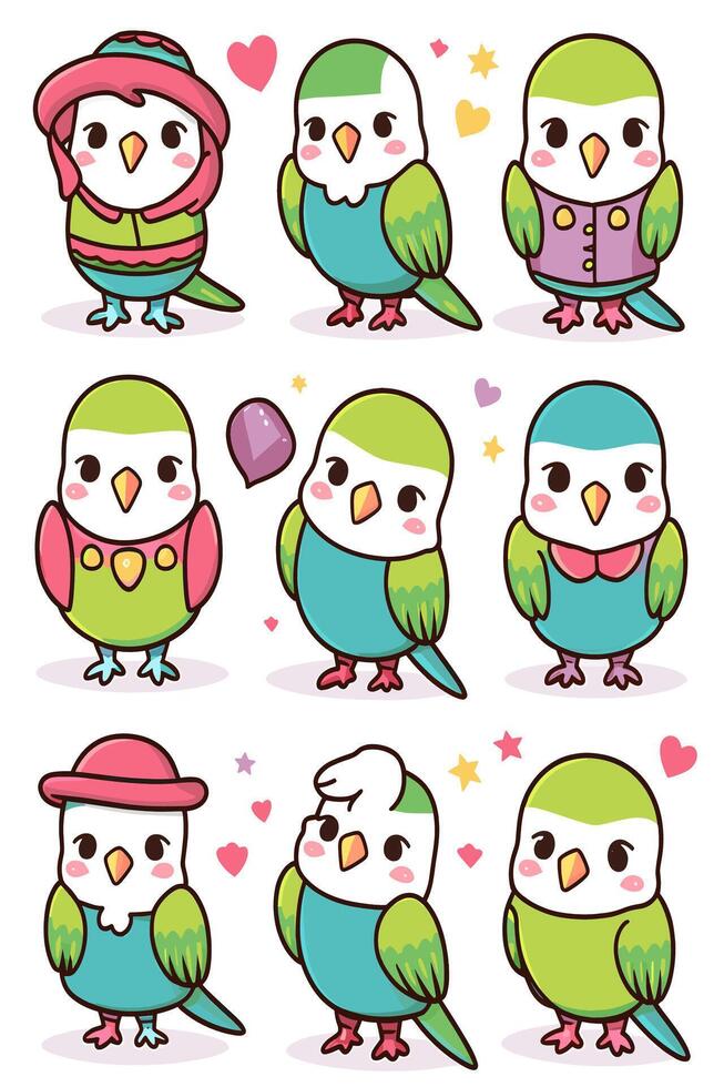 Cute parakeet illustration vector