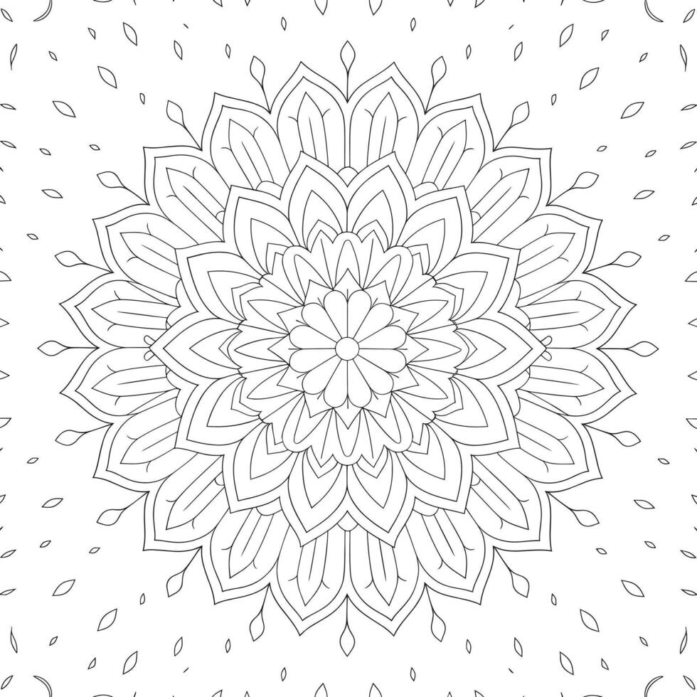 An adult coloring page with a flower design vector