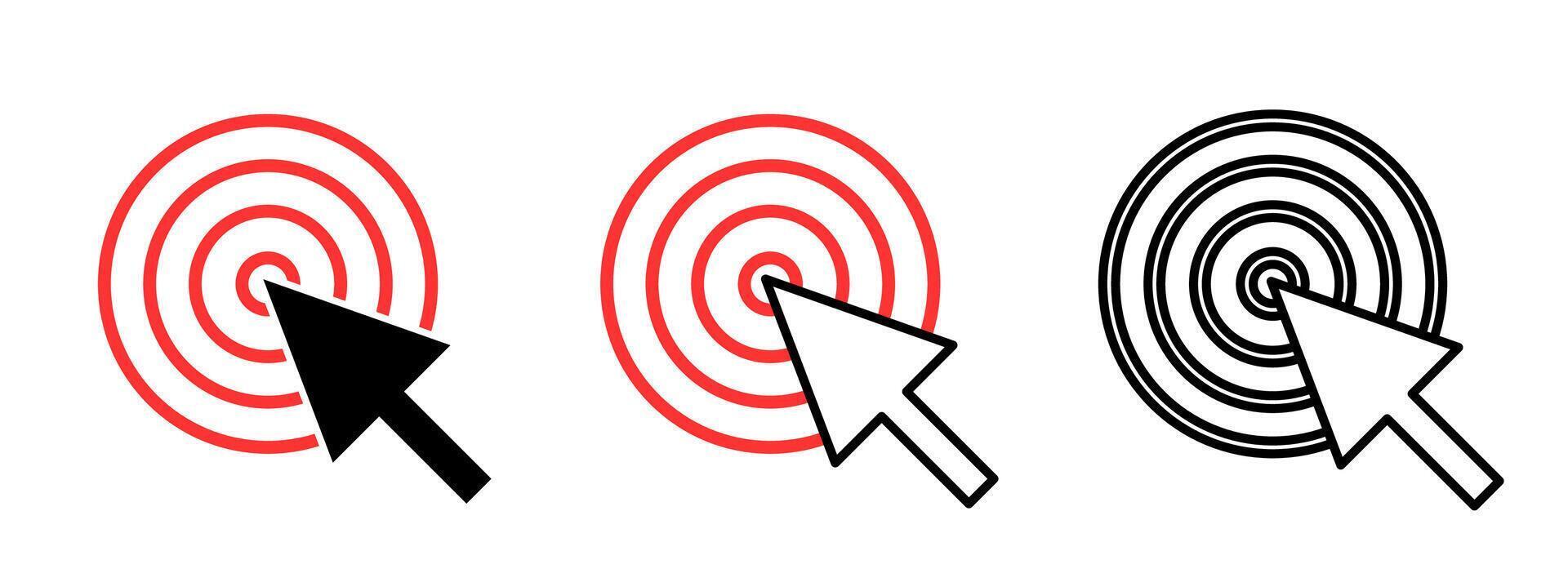 Artistic representation of targeting symbols in three distinct colors showcasing focus and precision vector