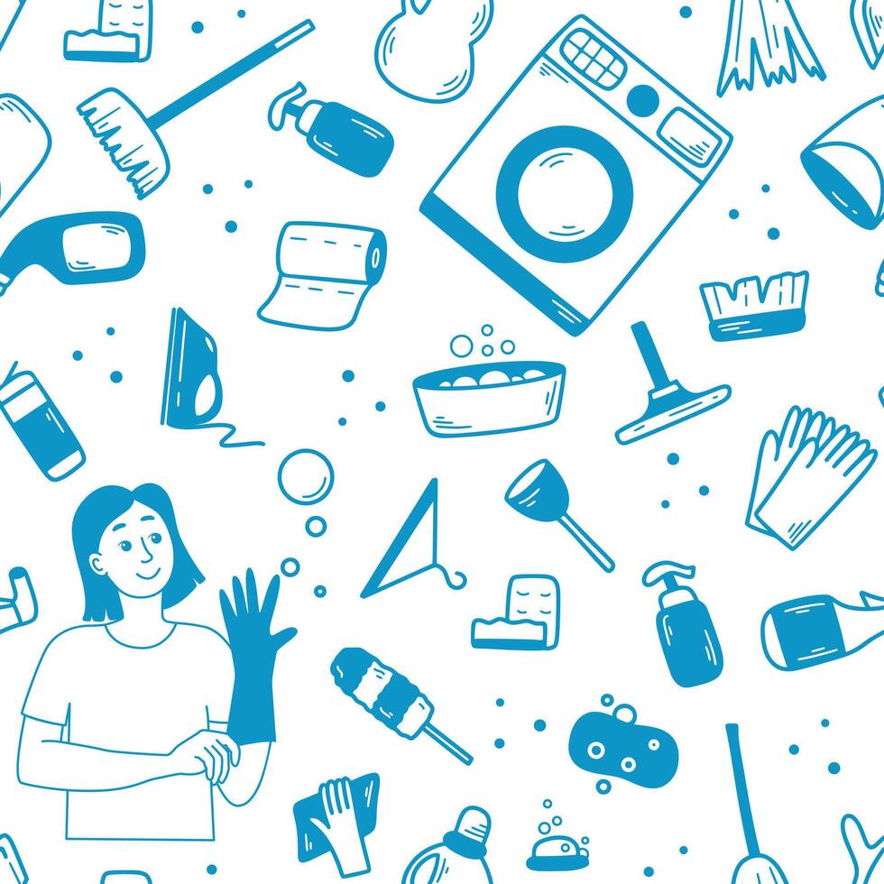 Cleaning service seamless pattern graphics vector