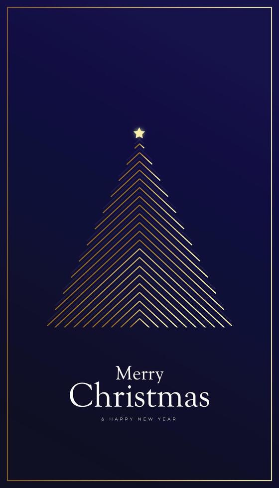 Christmas and New Year background with Christmas tree triangle line style, luxury theme, creative and elegant vector