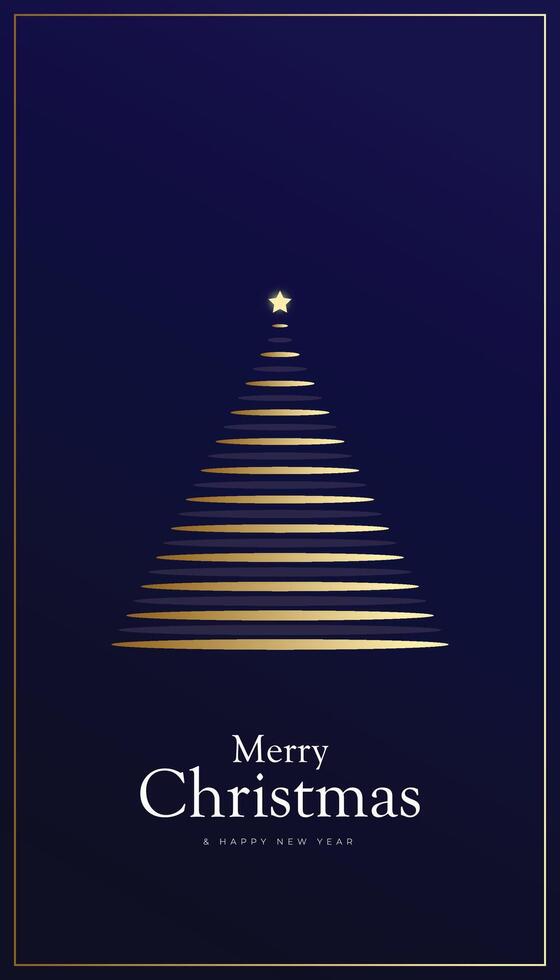 Christmas and New Year background with Christmas tree shaped line stack style, luxury theme, creative and elegant vector