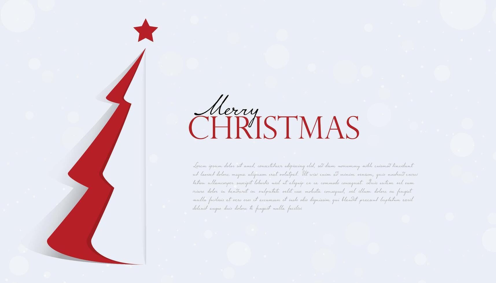 Creative Christmas and New Year's Eve background with paper-cut style Christmas tree. vector