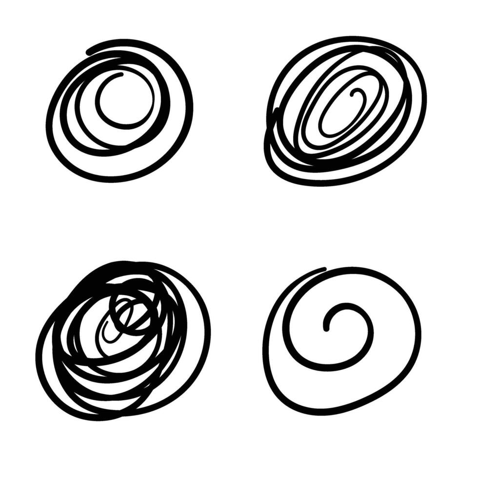 Abstract hand drawing scribble black line design. illustration vector