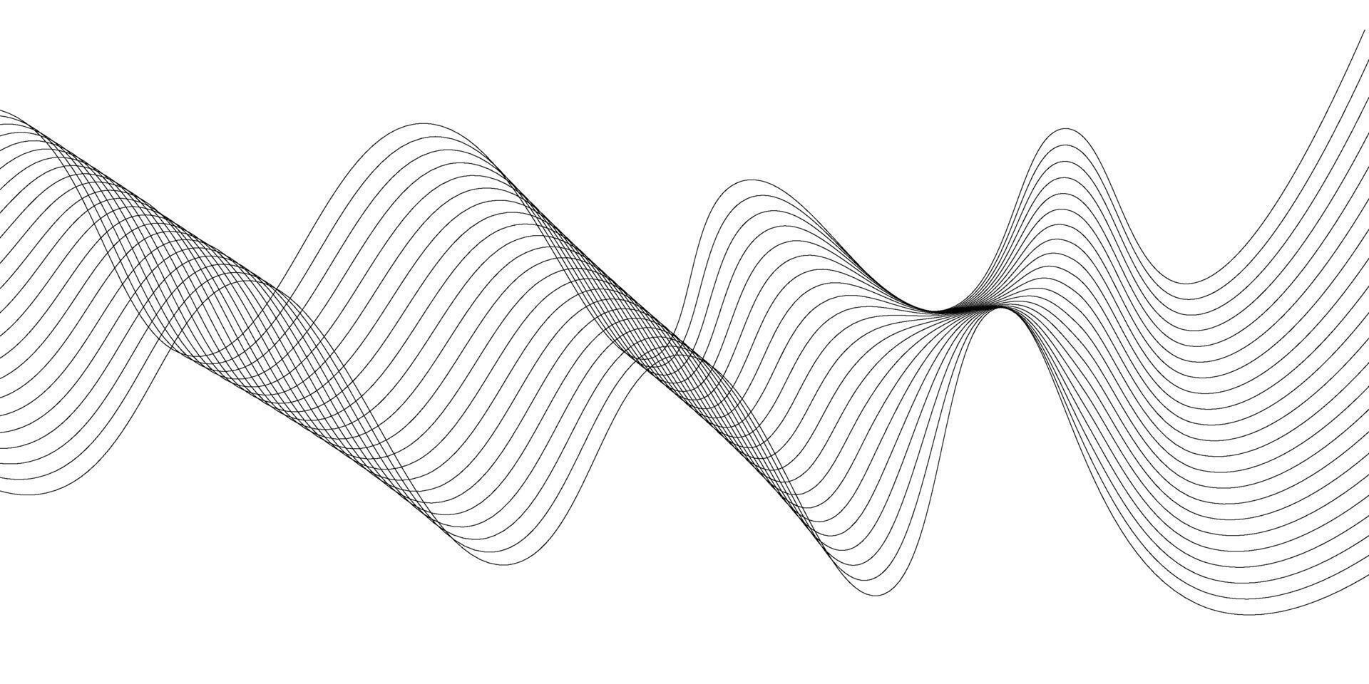 Abstract wave element with lines blend tool. illustration. vector