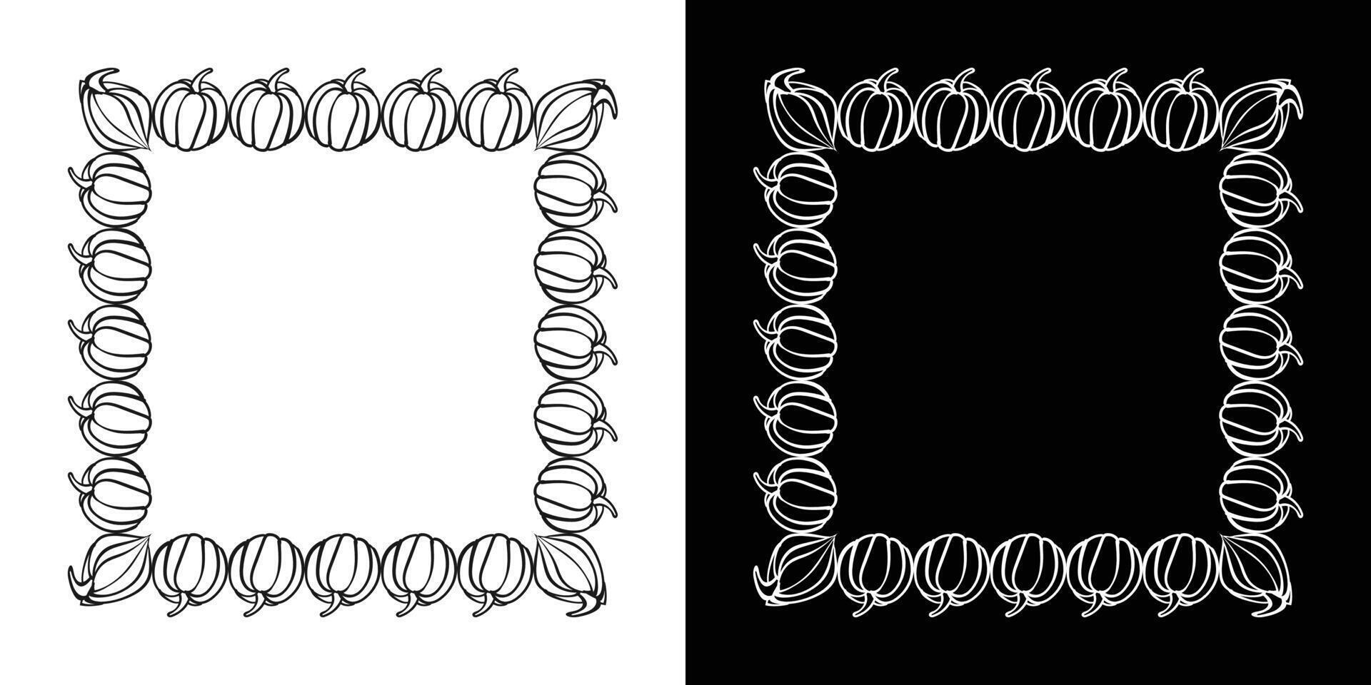 Halloween pumpkins frames set elements design. Decorative frame. vector