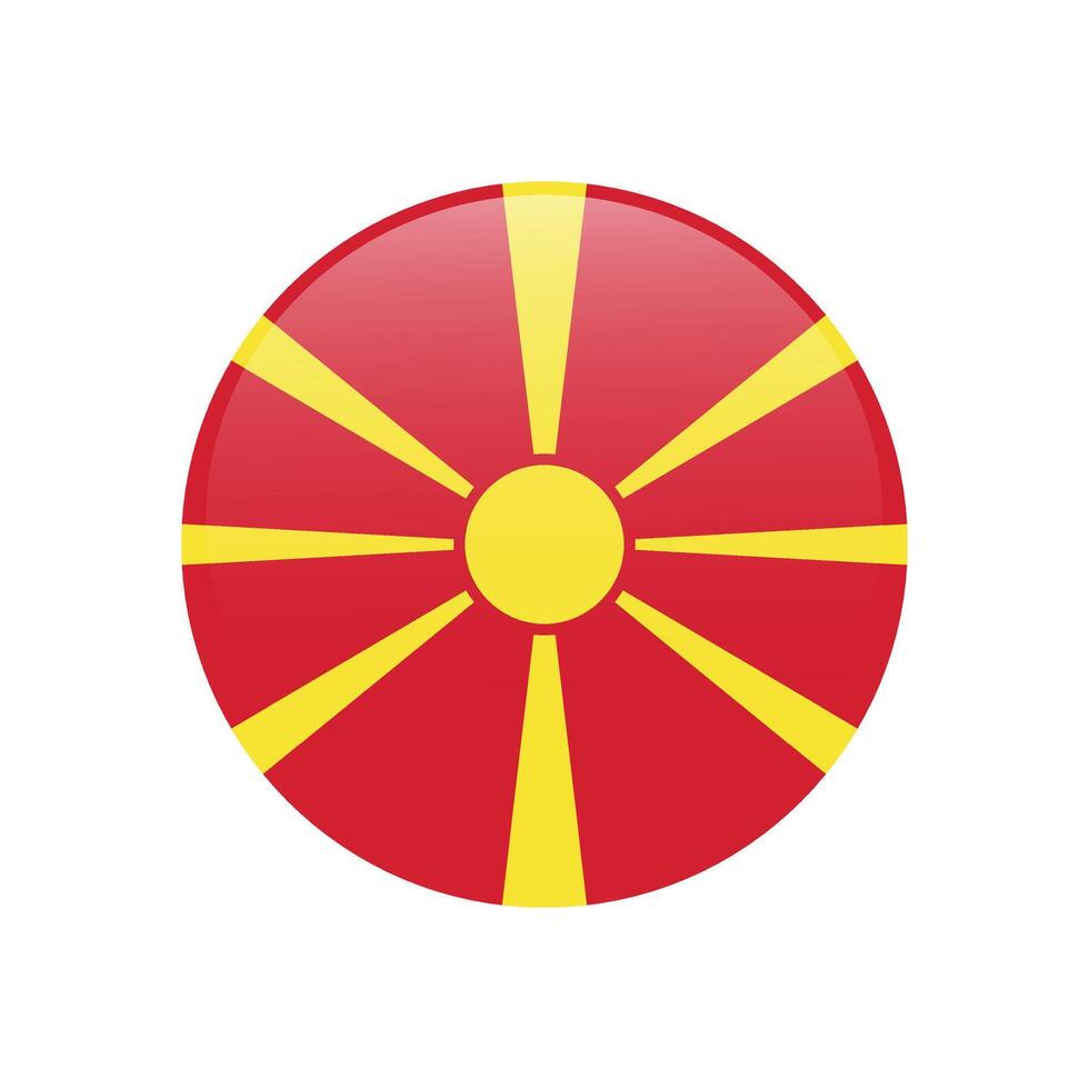 National flag icon of North Macedonia isolated on white. illustration vector