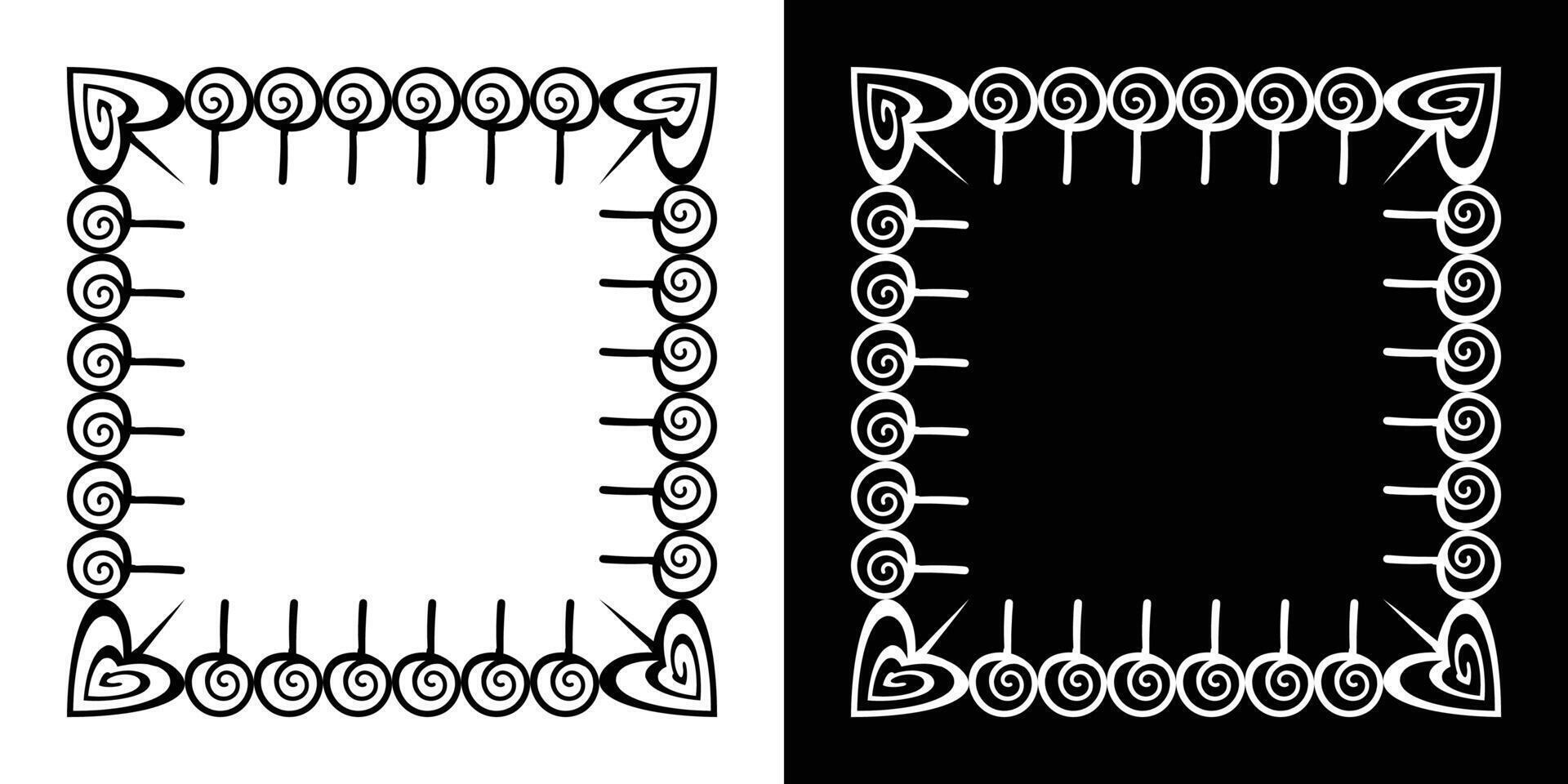 Decorative ornament candy border frame. Isolated illustration vector