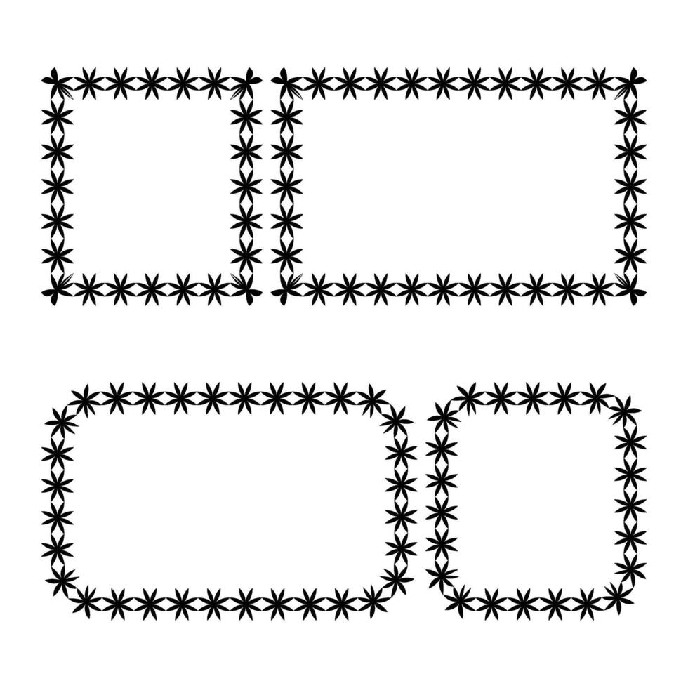 Decorative ornament border frames set isolated on white background. design vector