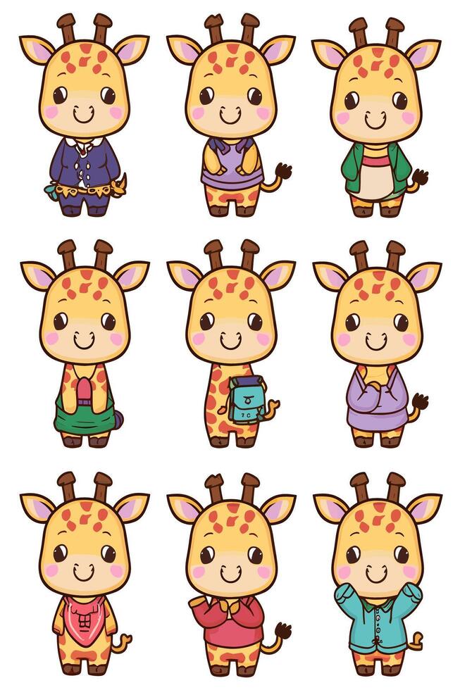 Giraffe character set vector