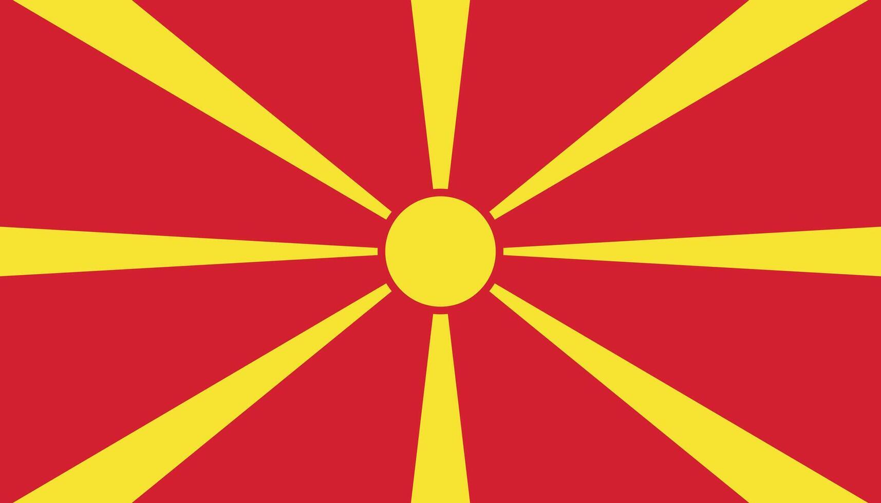 National flag of North Macedonia. vector