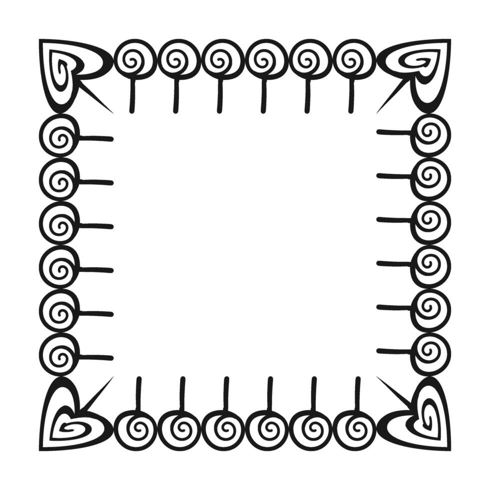 Decorative ornament candy border frame. Isolated illustration vector